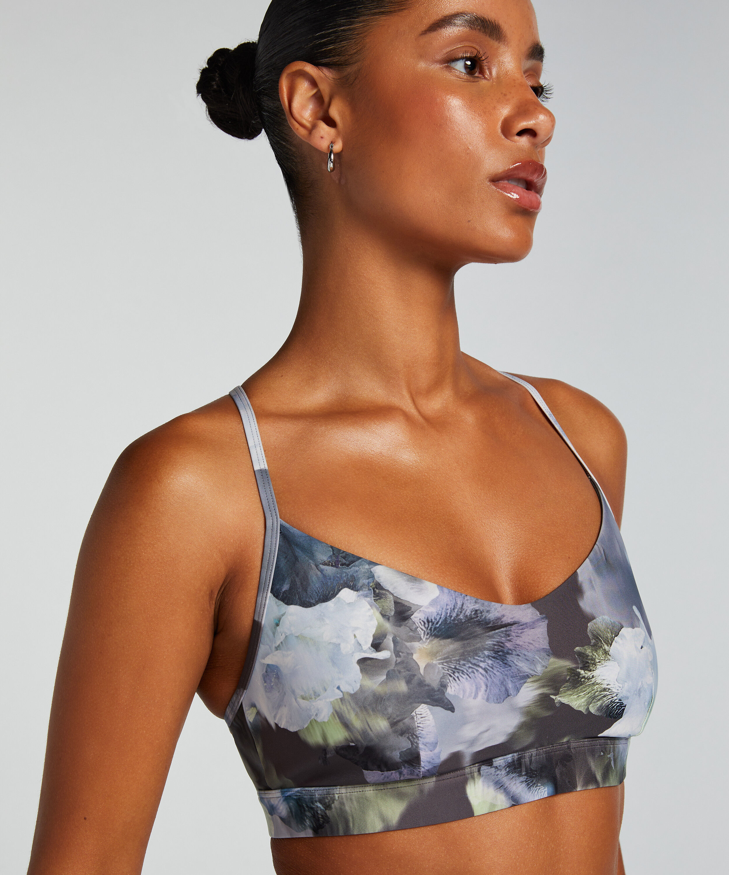 HKMX Sujetador deportivo de nivel 1, Gris