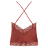 Camiseta top Satin Lace, Rojo