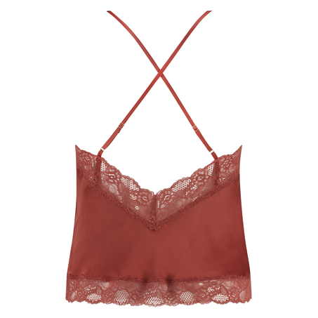 Camiseta top Satin Lace, Rojo