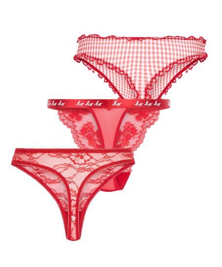 Conjunto de regalo de tanga de Navidad, Rojo