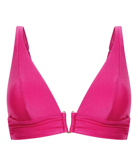 Top de bikini de tri&aacute;ngulo Luna, Rosa