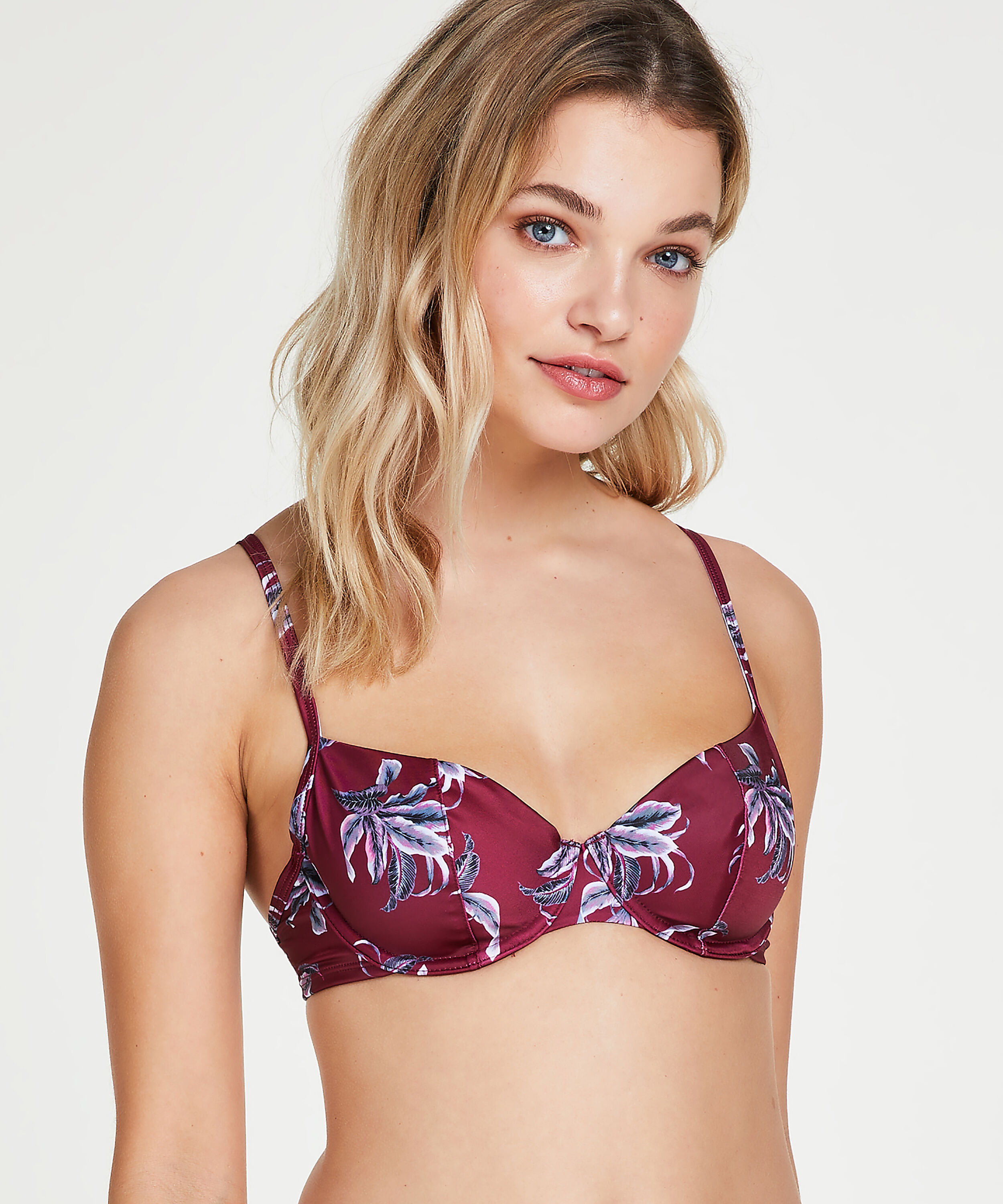 Top de bikini de aros no preformado Tropic Glam, Rojo