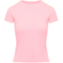 Top de pijama de manga corta rib crew neck, Rosa