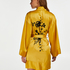 Kimono de satén Flower, Amarillo