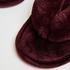 Pantuflas de terciopelo y piel sintética, Rojo