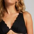 Top de bikini de aros no preformado Scallop, Negro