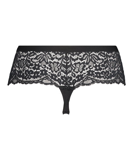 Tanga bóxer Rose, Negro