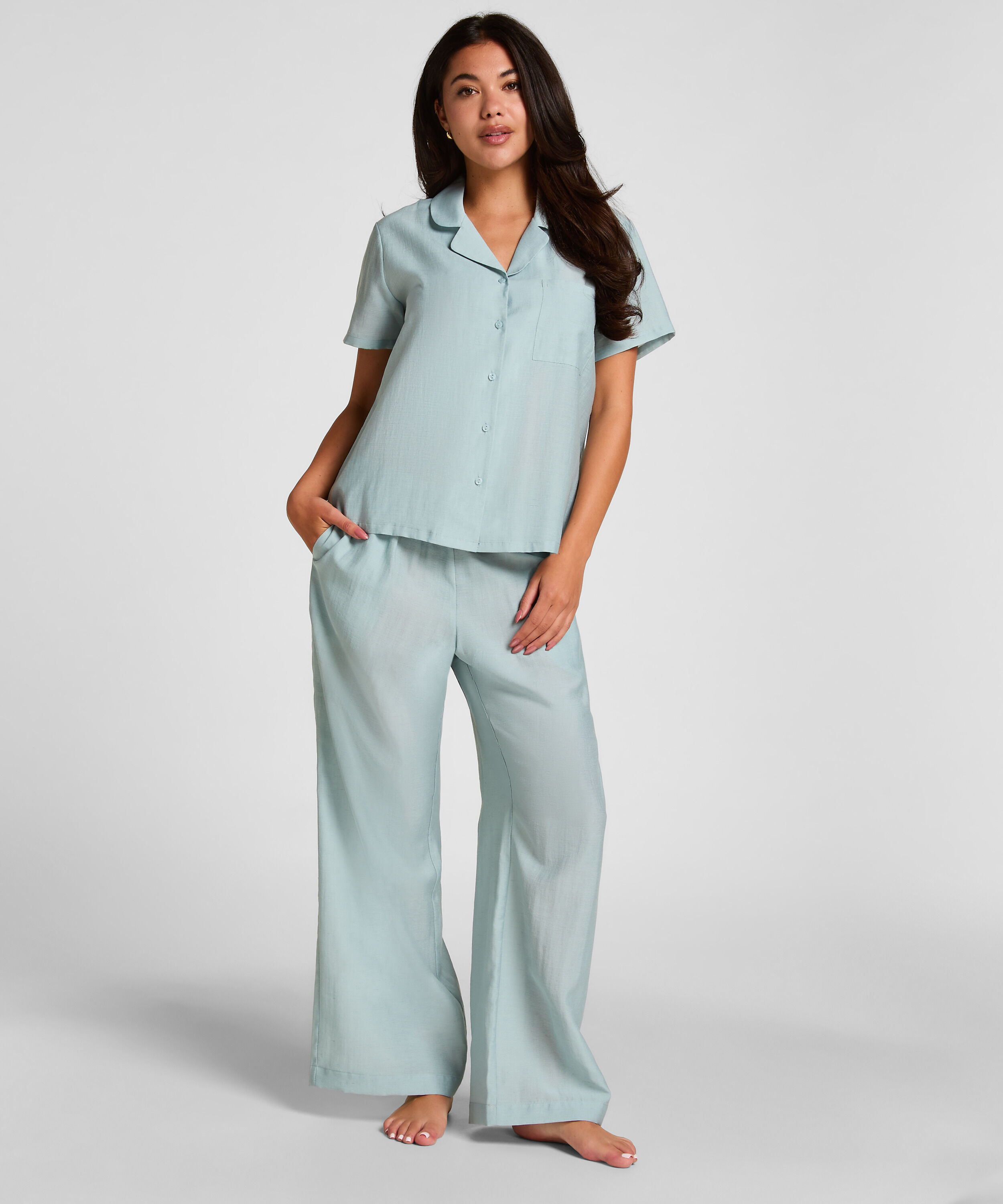 Pantalones de pijama Crinkled, Azul