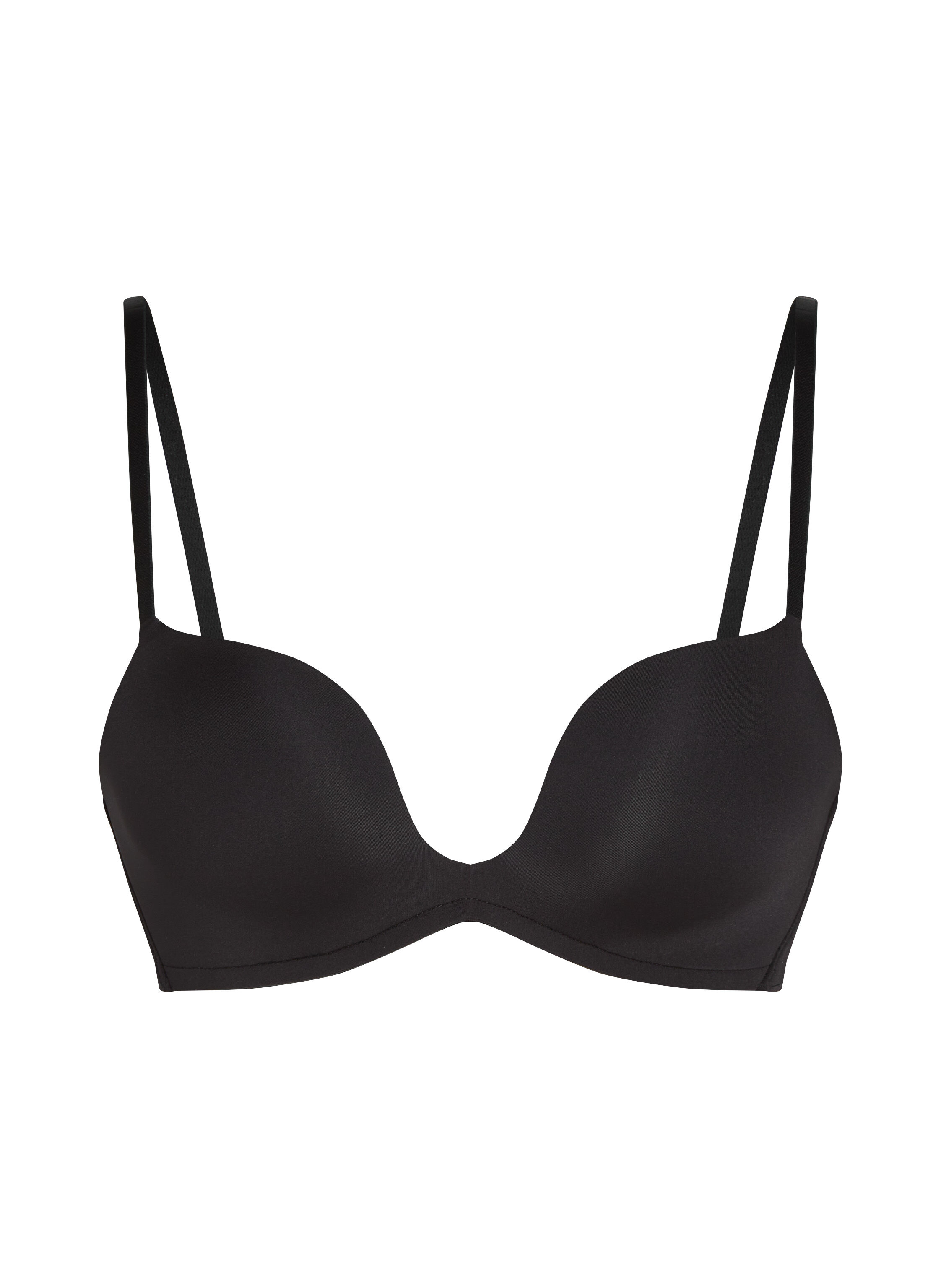 Sujetador push-up de aros preformado Deep-V, Negro