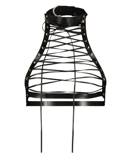 Bralette de piel sintética, Negro