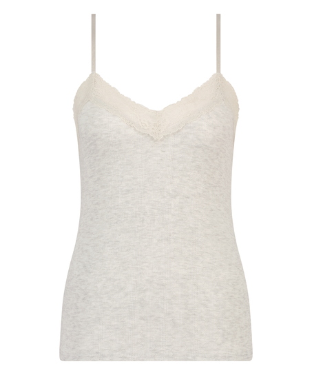 Top de camiseta lace, Beige