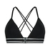 Bralette triangular preformada de algodón Casey, Negro