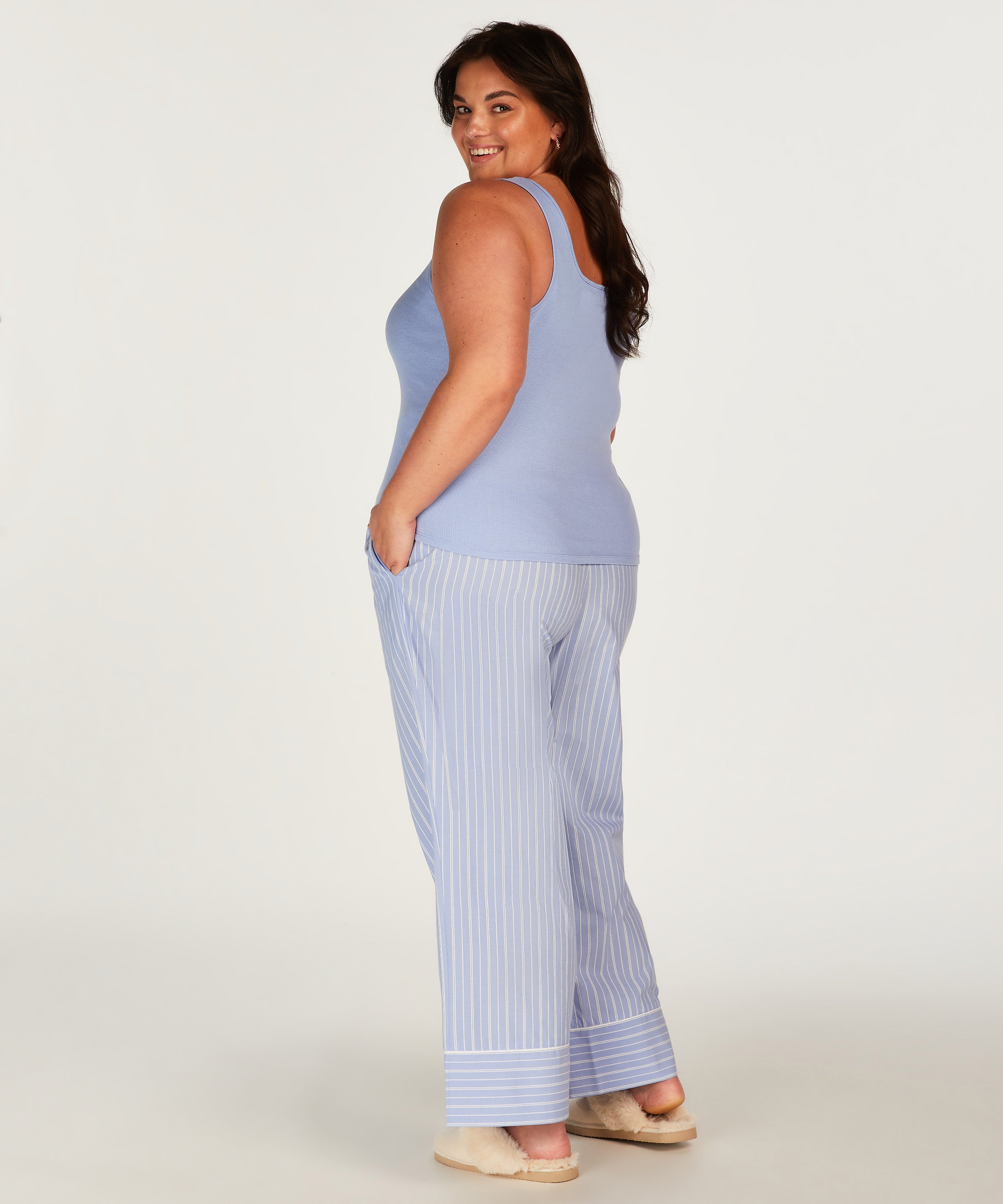 Camiseta sin mangas de tejido de punto, Azul, main