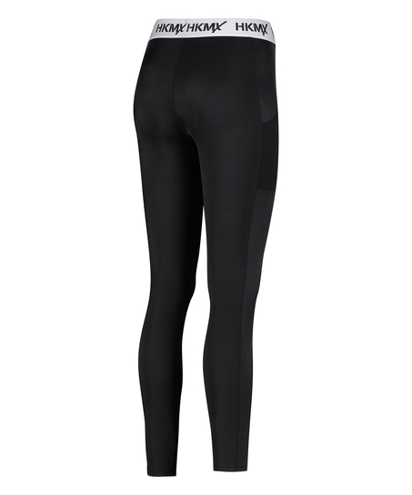 Leggings deportivos de cintura regular HKMX, Negro