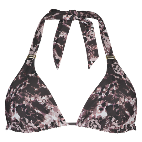 Top de bikini triangular Animaux, Negro