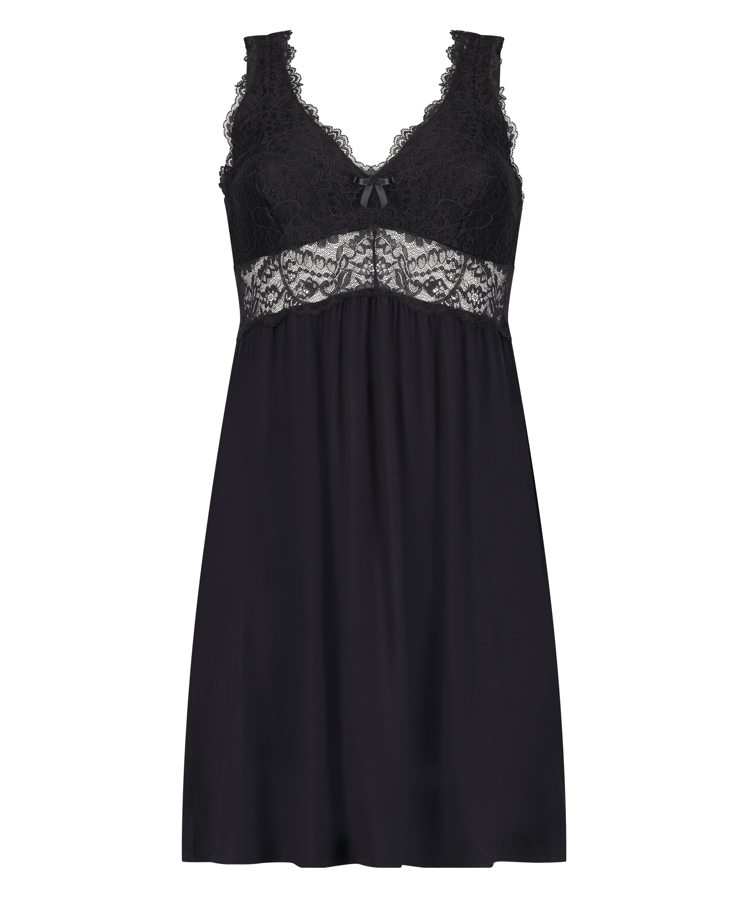 Vestido lencero Nora Lace, Negro