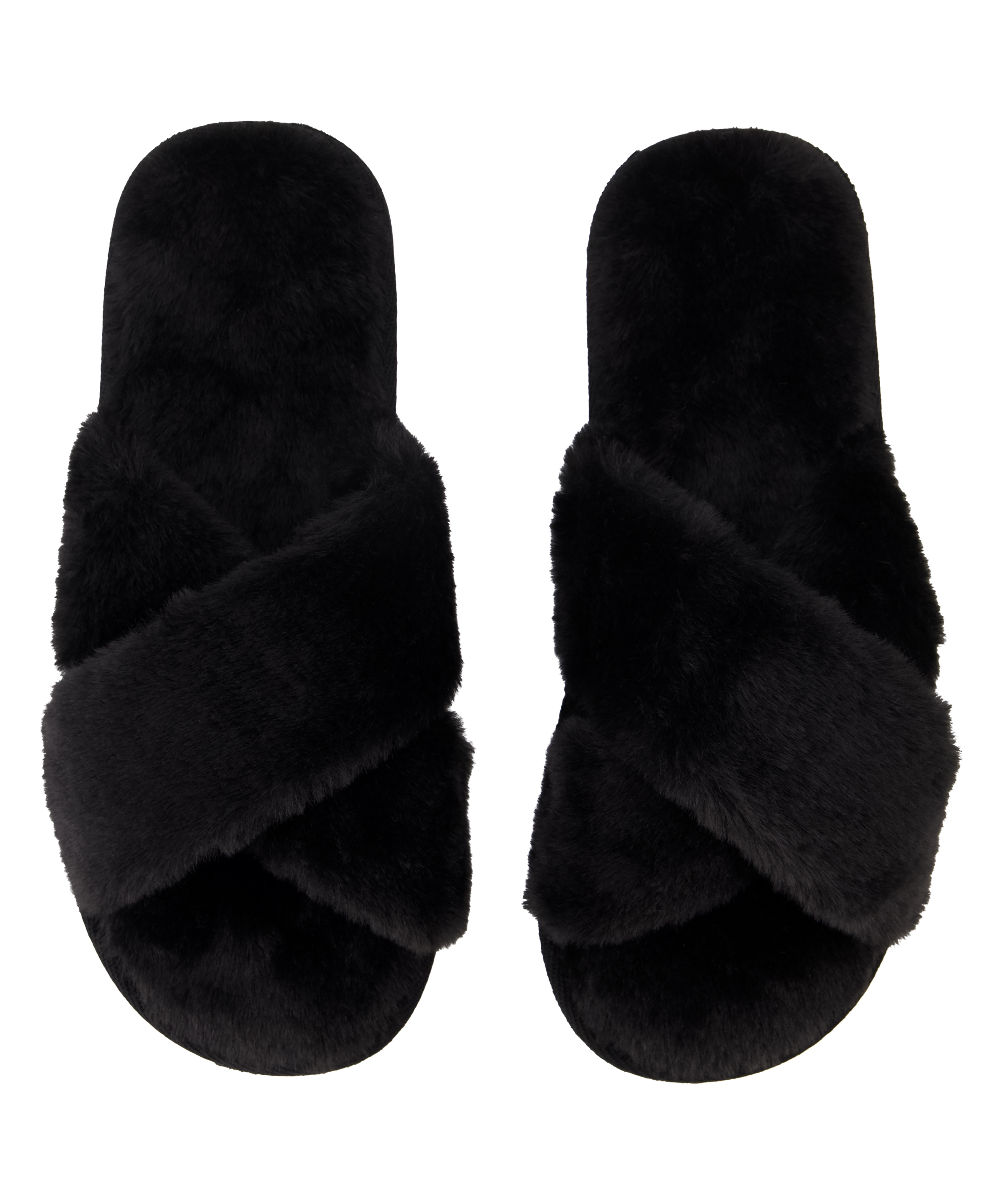 Zapatillas Crossed Fake Fur, Negro, main