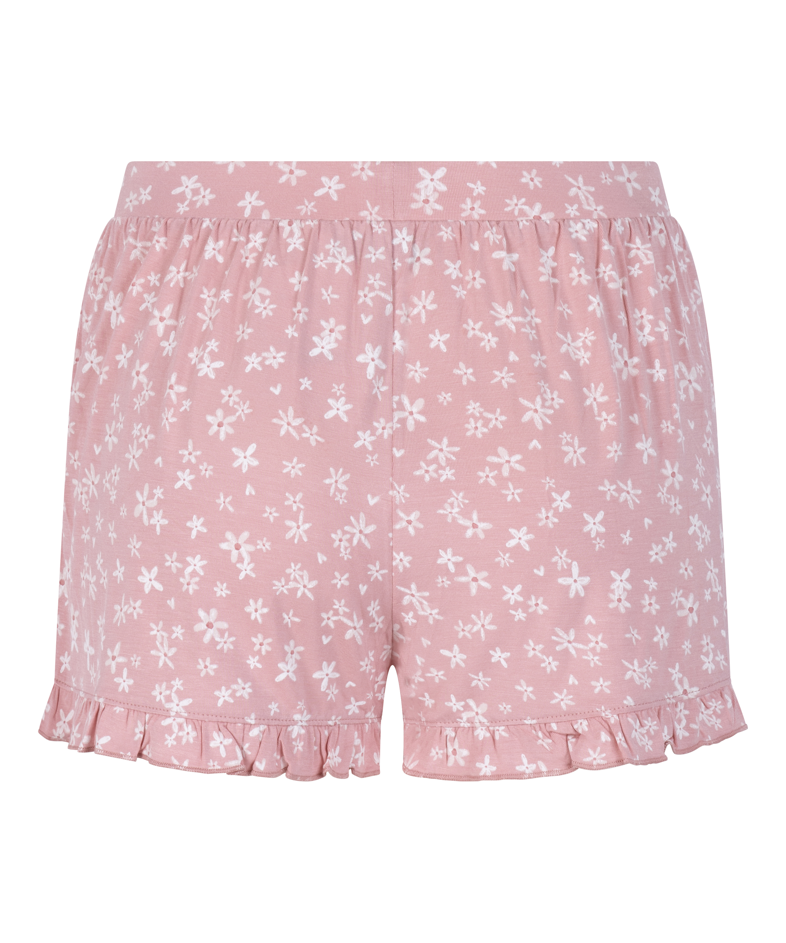 Short de punto con volantes, Rosa, main