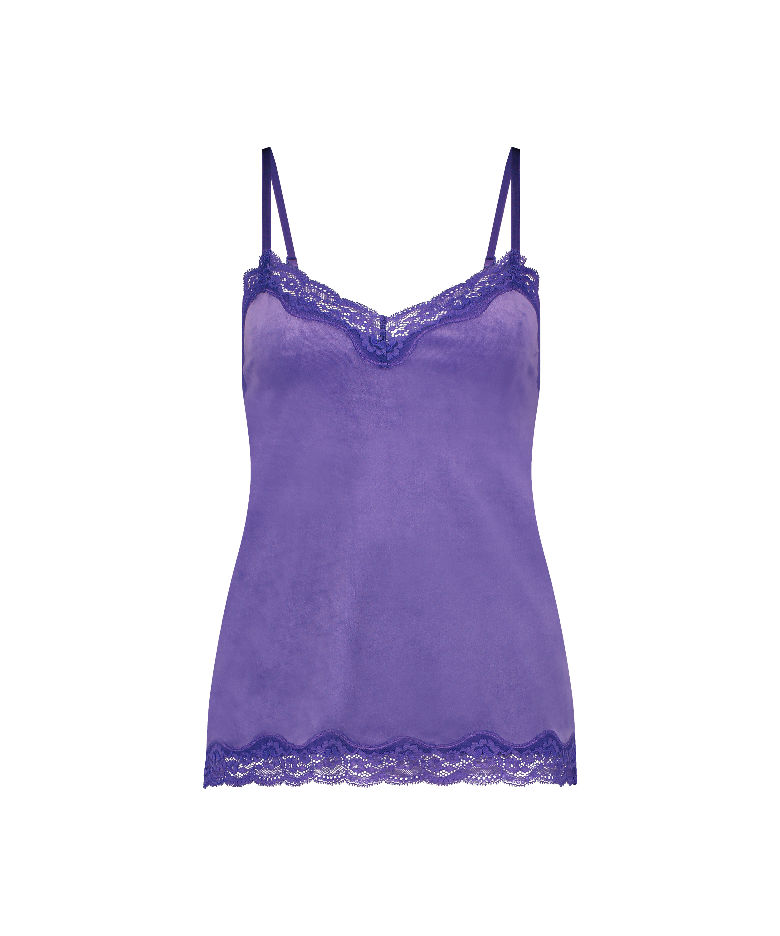 Camiseta top Velours Lace, Morado, main