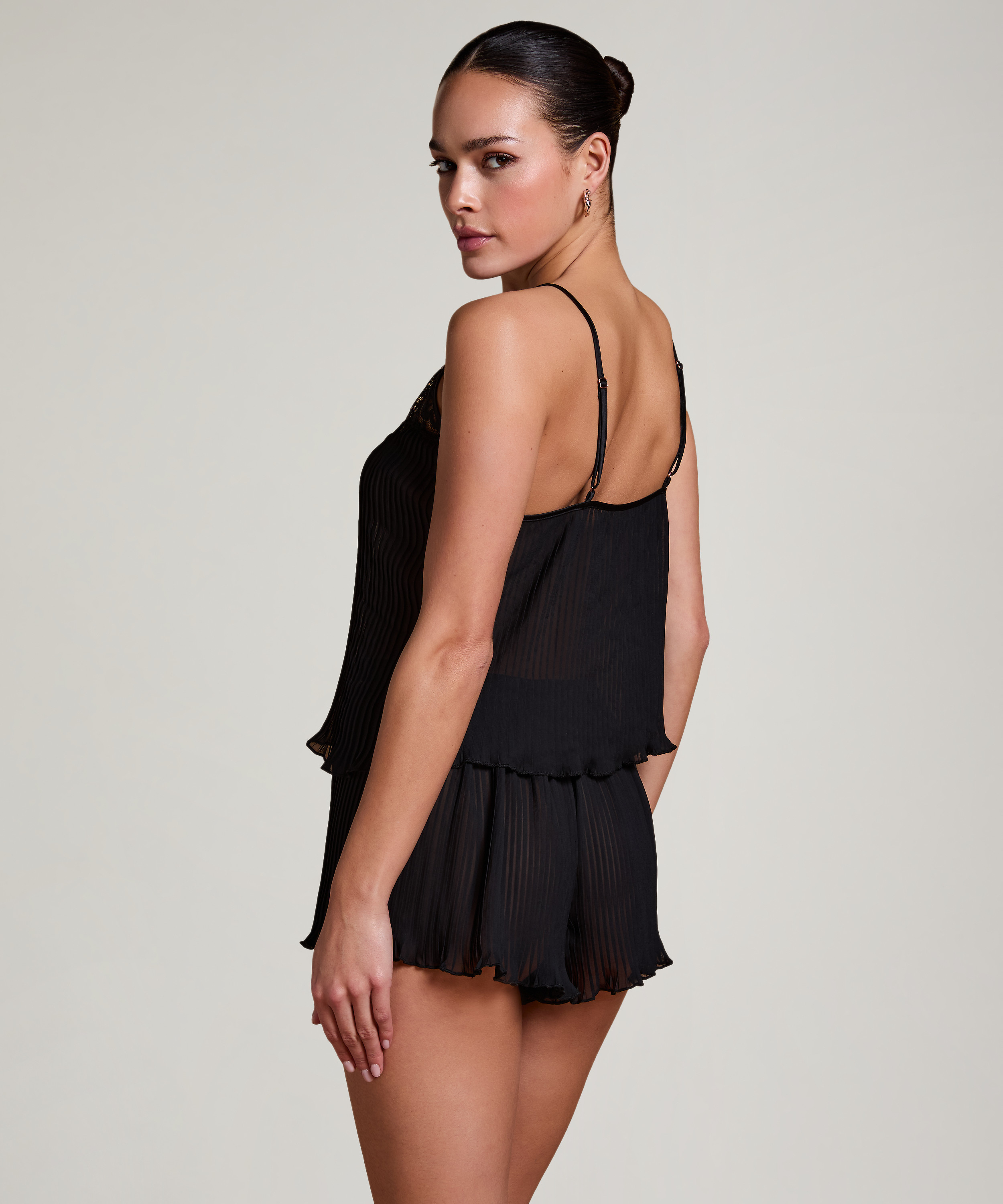 Short plisado, Negro, main