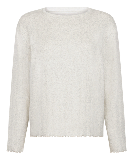 Pyjama Top Loose Pointelle, Gris