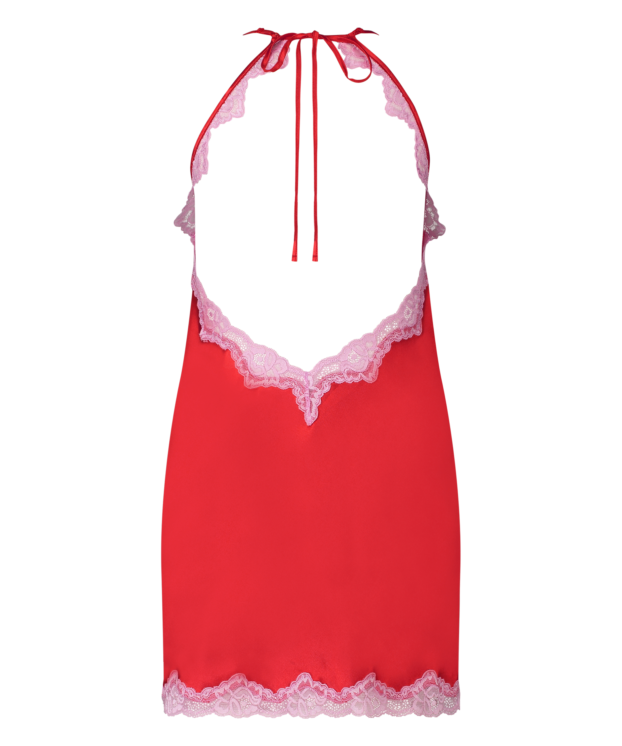 Vestido lencero Satin, Rojo, main