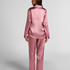 Conjunto de pijama de sat&eacute;n brillante, Rosa