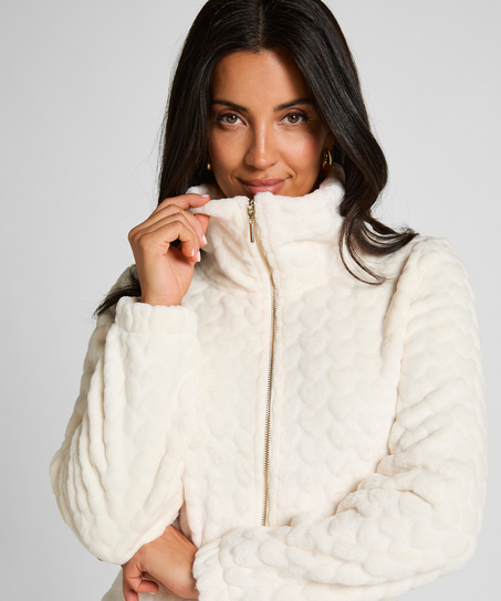 Pelele de ochos con cremallera, Blanco