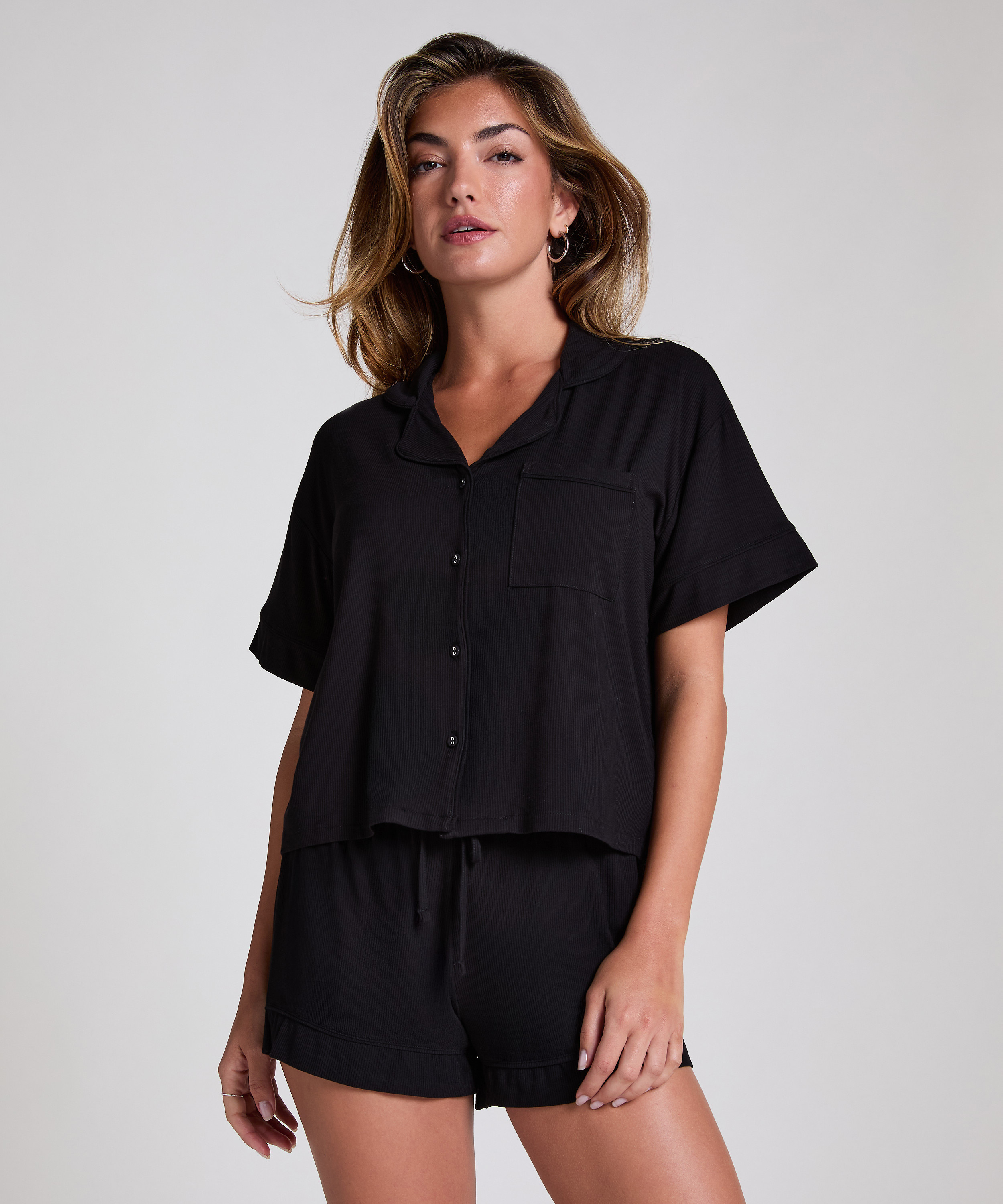 Pantalón corto de terciopelo, Negro, main