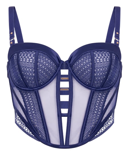 Sujetador largo con aros y sin relleno Missy, Azul