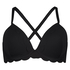 Top de bikini preformado Scallop Copa E +, Negro