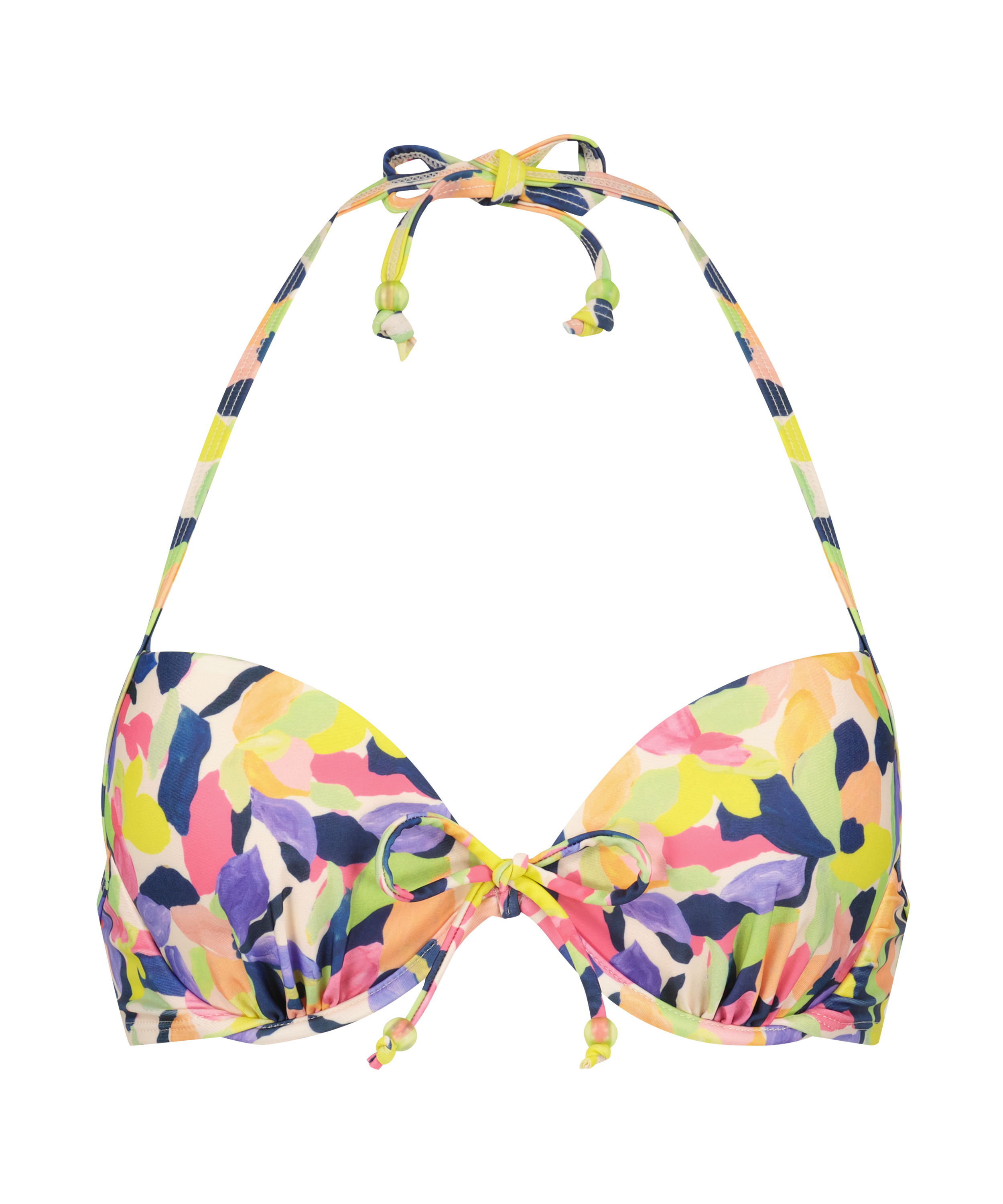 Top de bikini preformado y push-up Hawaii, Blanco, main