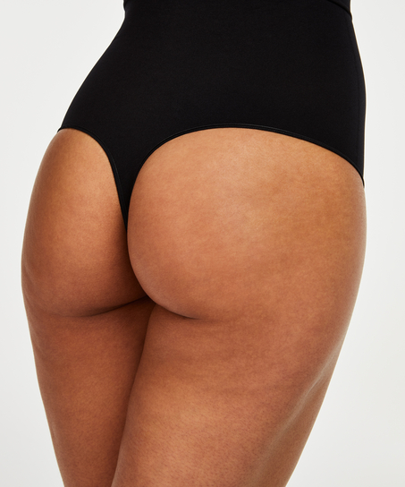 Tanga de cintura alta reafirmante - Level 2, Negro