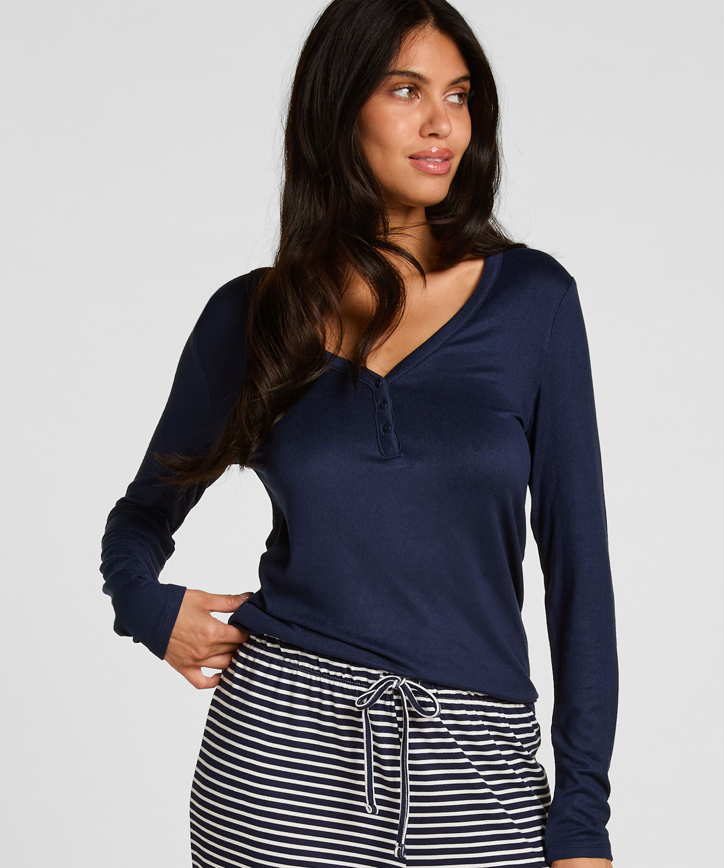 Top Henley Pijama, Azul Top Henley Pijama, Azul