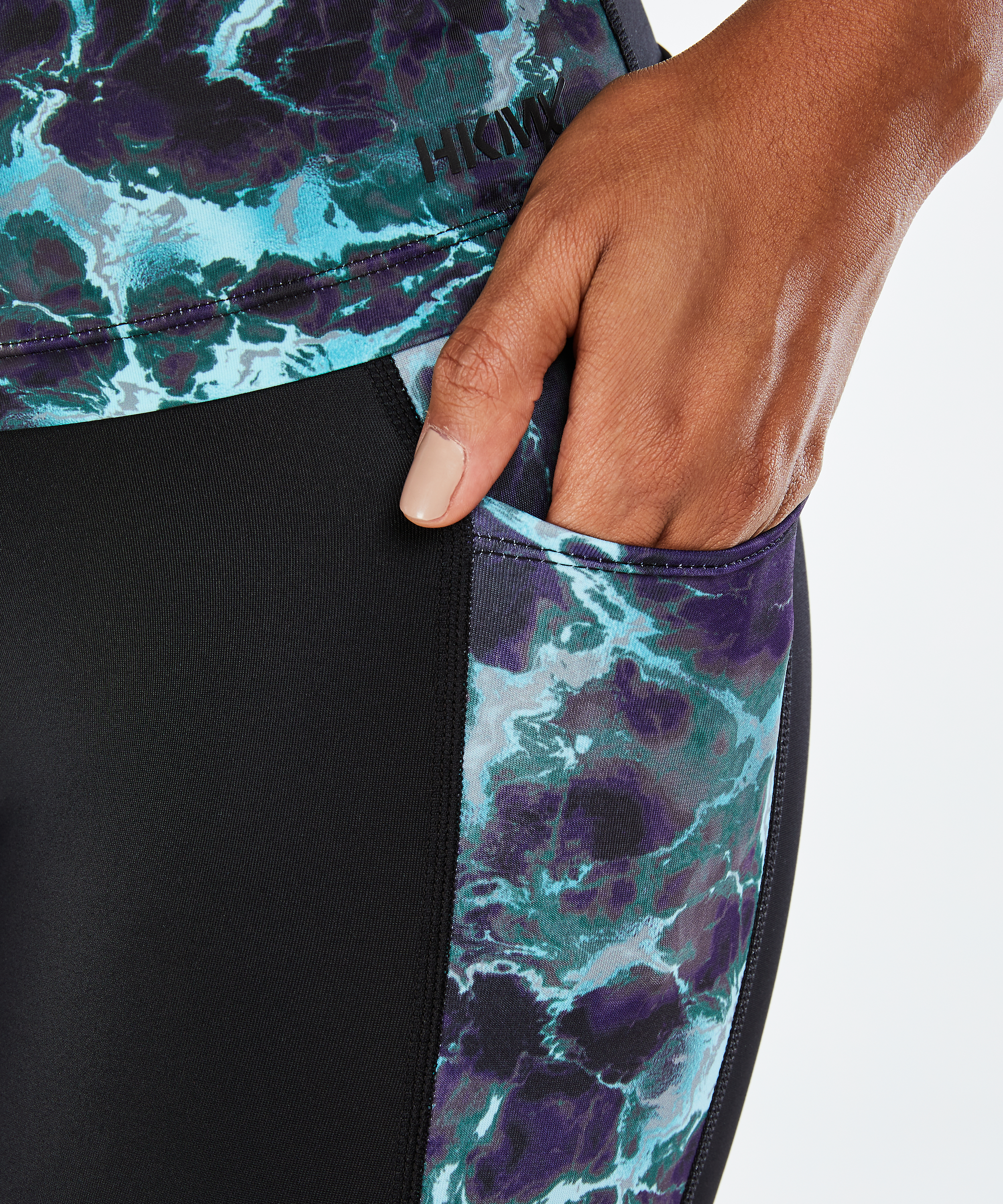 Leggings deportivos de talle alto Marble nivel 3 de HKMX, Azul, main