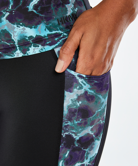 Leggings deportivos de talle alto Marble nivel 3 de HKMX, Azul