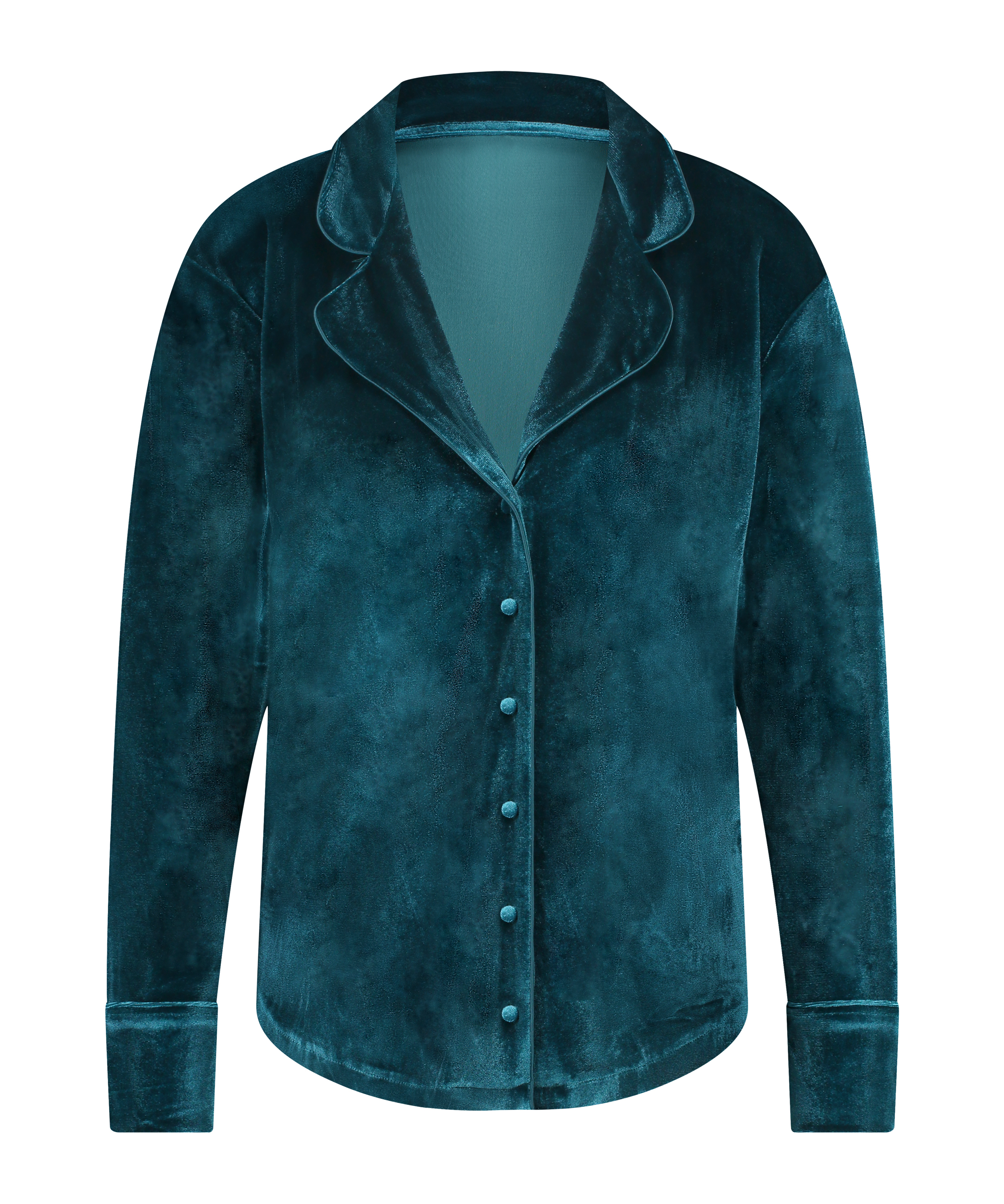Chaqueta de terciopelo de manga larga, Azul, main