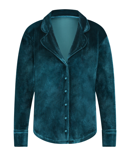Chaqueta de terciopelo de manga larga, Azul