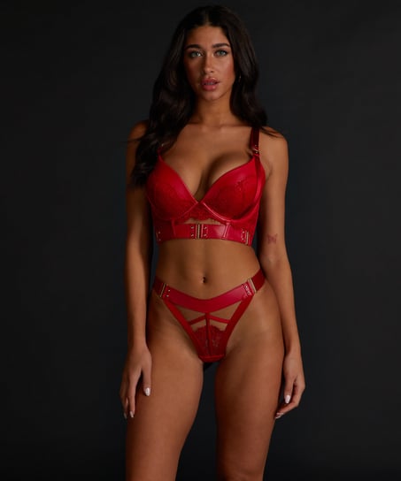 Sujetador longline de aros preformado push-up Occult, Rojo