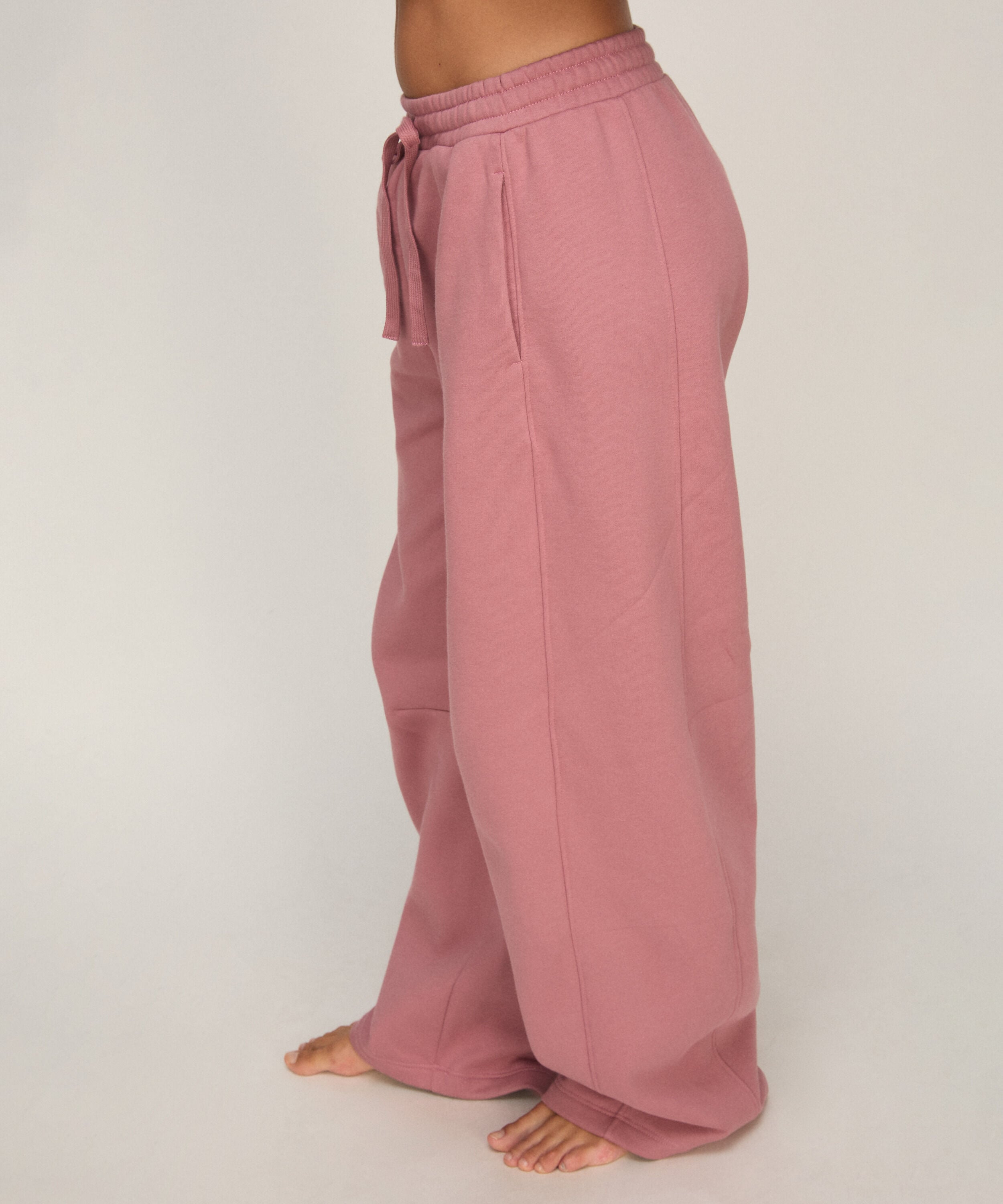 Pantalón Barrel de Felpa Afelpada, Rosa Pantalón Barrel de Felpa Afelpada, Rosa