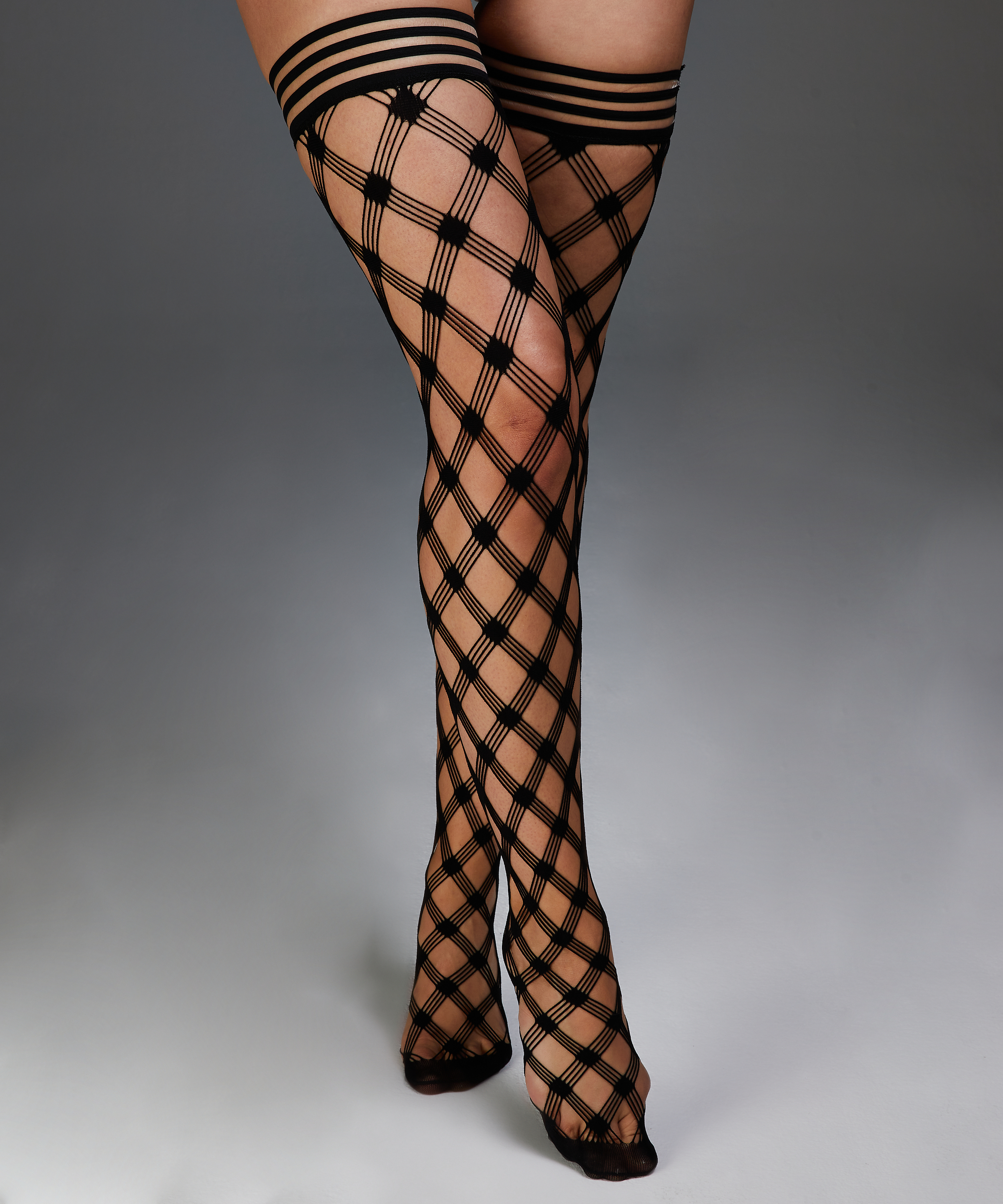 Private Medias autosostenibles Fishnet Crystal, Negro, main