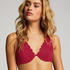 Top de bikini de aros no preformado Scallop, Rosa