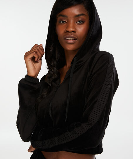 Chaqueta de terciopelo HKMX, Negro