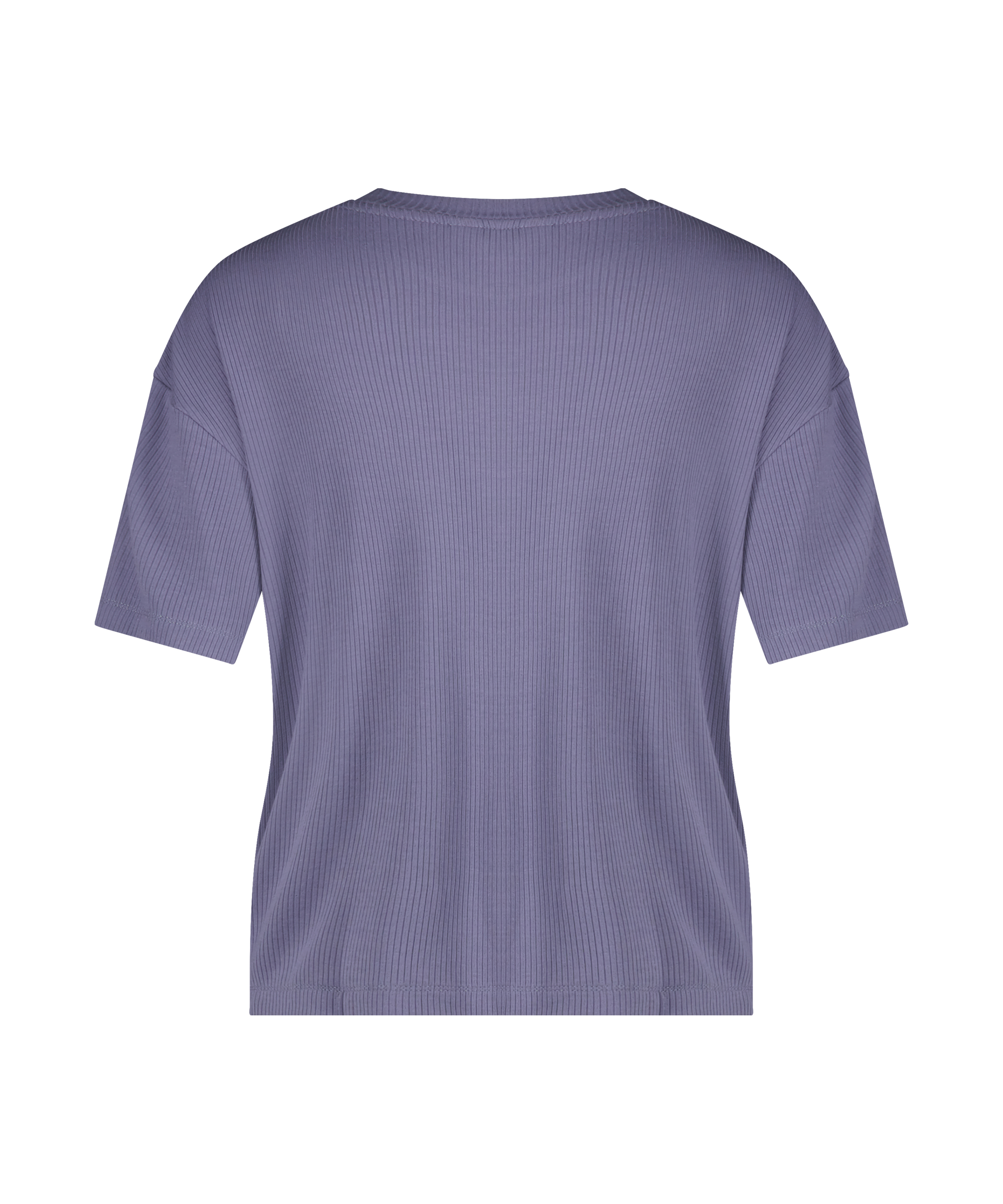 Top de manga corta de canalé, Morado, main