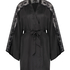 Kimono de satén y encaje, Negro