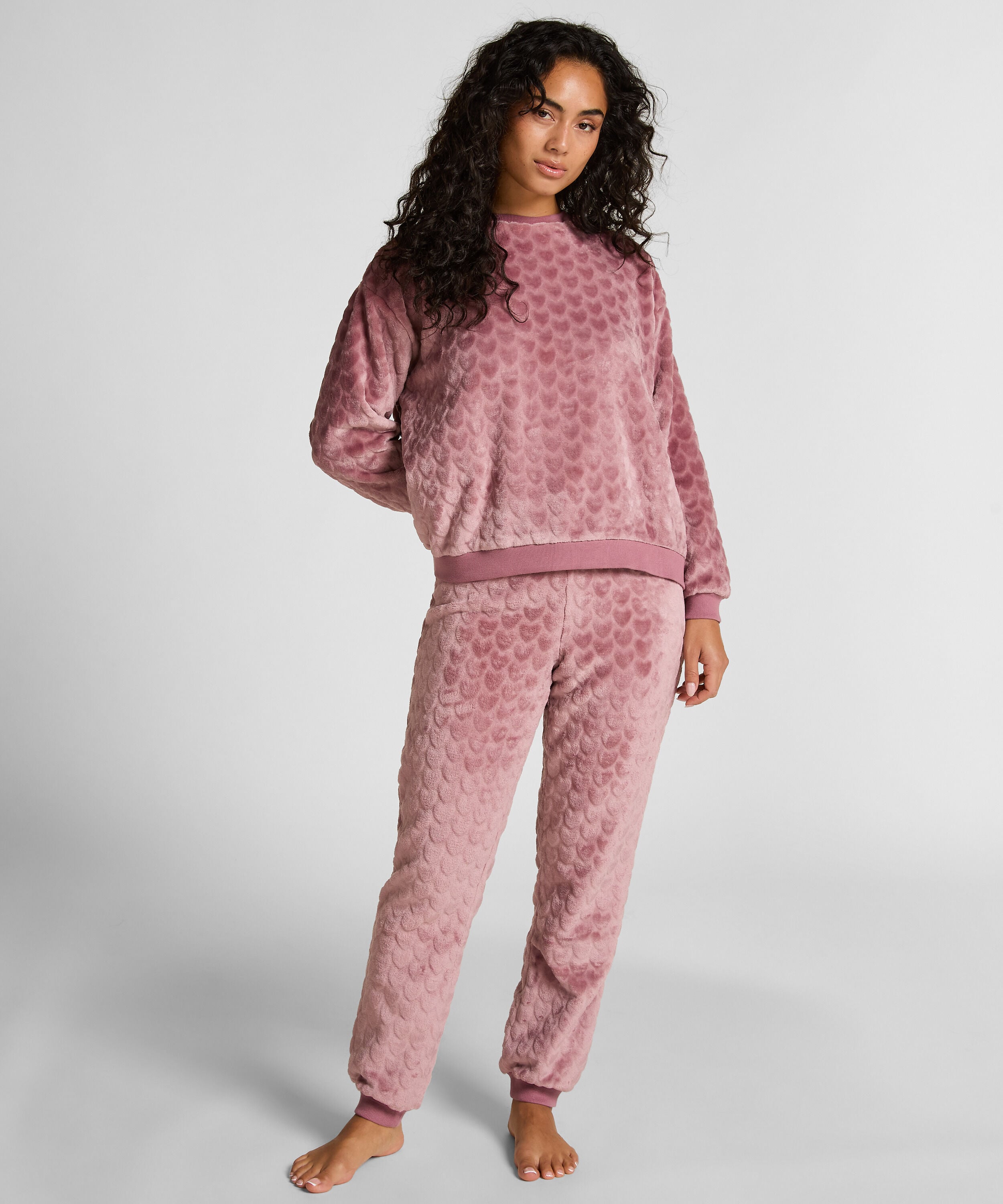 Pijama polar de corazones, Morado Pijama polar de corazones, Morado