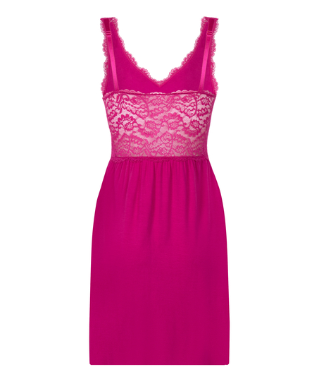 Vestido lencero Nora Lace, Rosa