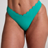 Braguita de Bikini de Corte Alto Scallop, Verde