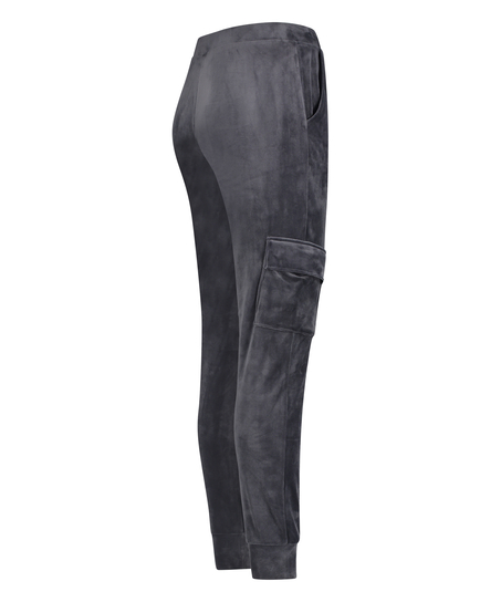 Pantal&oacute;n para correr de terciopelo Cargo, Gris