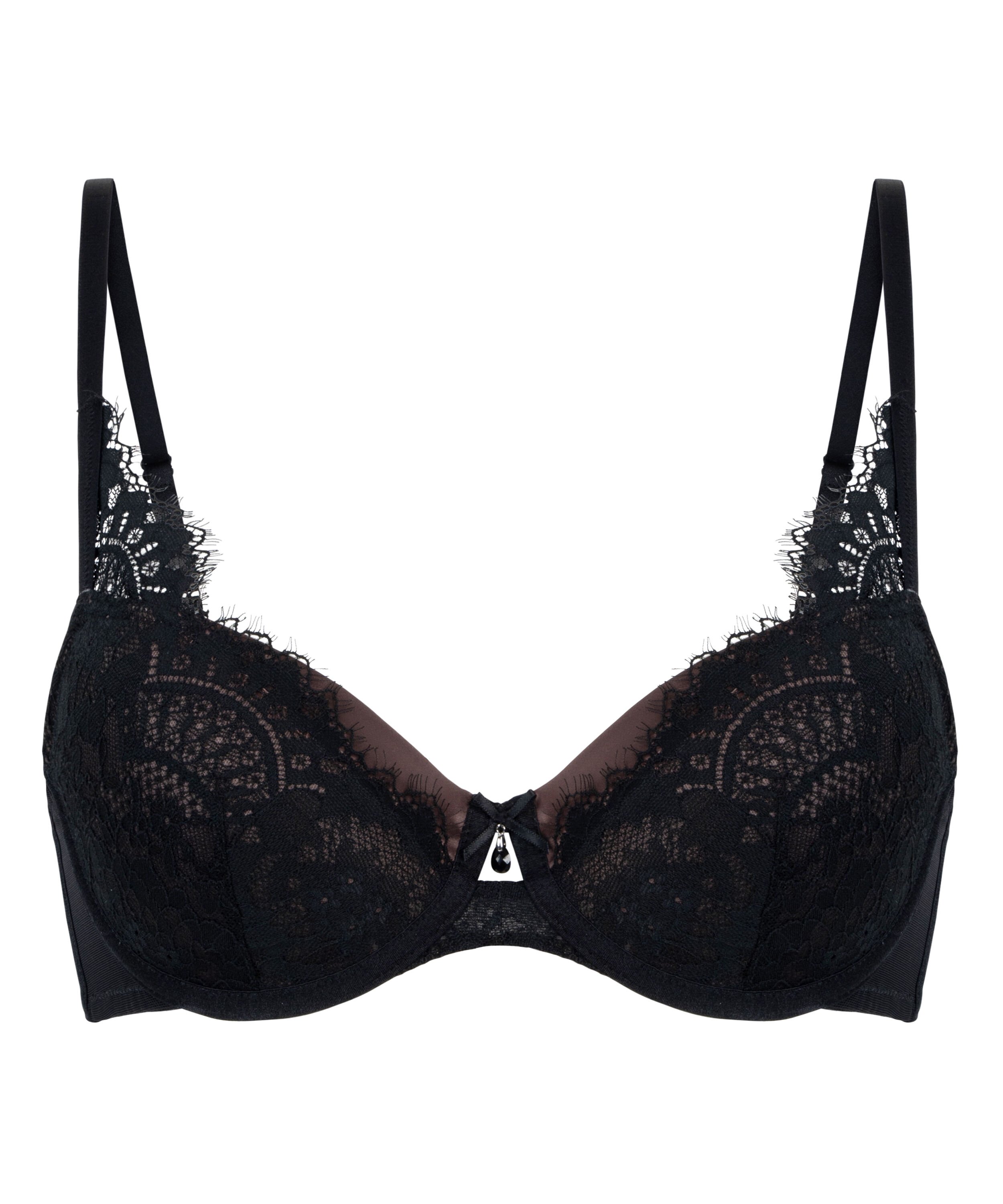 Sujetador con aros y relleno Mirabella, Negro